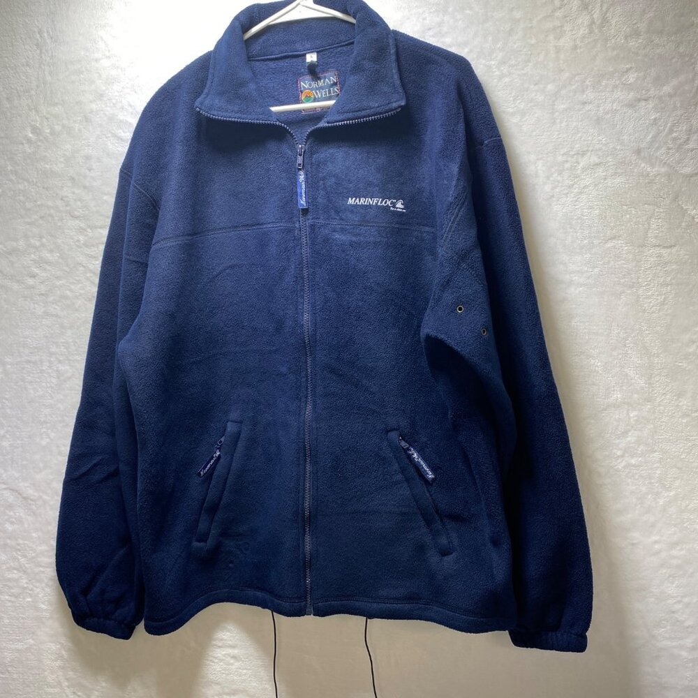 Norman Wells Sportswear Navy Blue Marinfloc Fleece Jacket Mens‎ L Full-Zip
